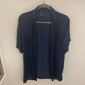 Navy blue satiny cardigan from H&M